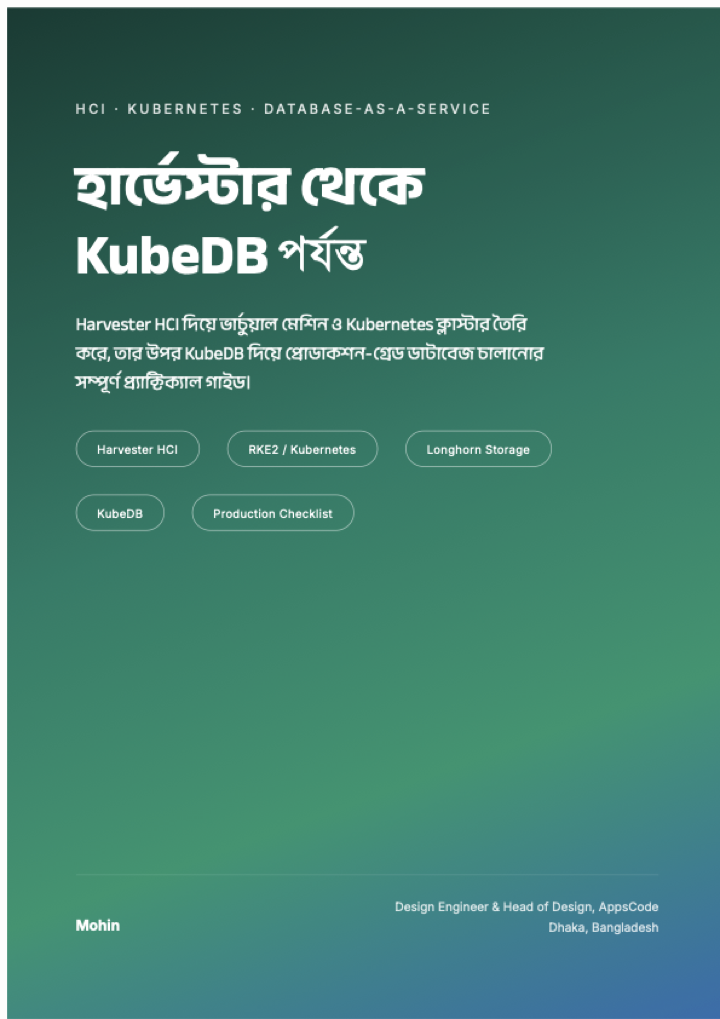 Cover of হার্ভেস্টার থেকে KubeDB পর্যন্ত